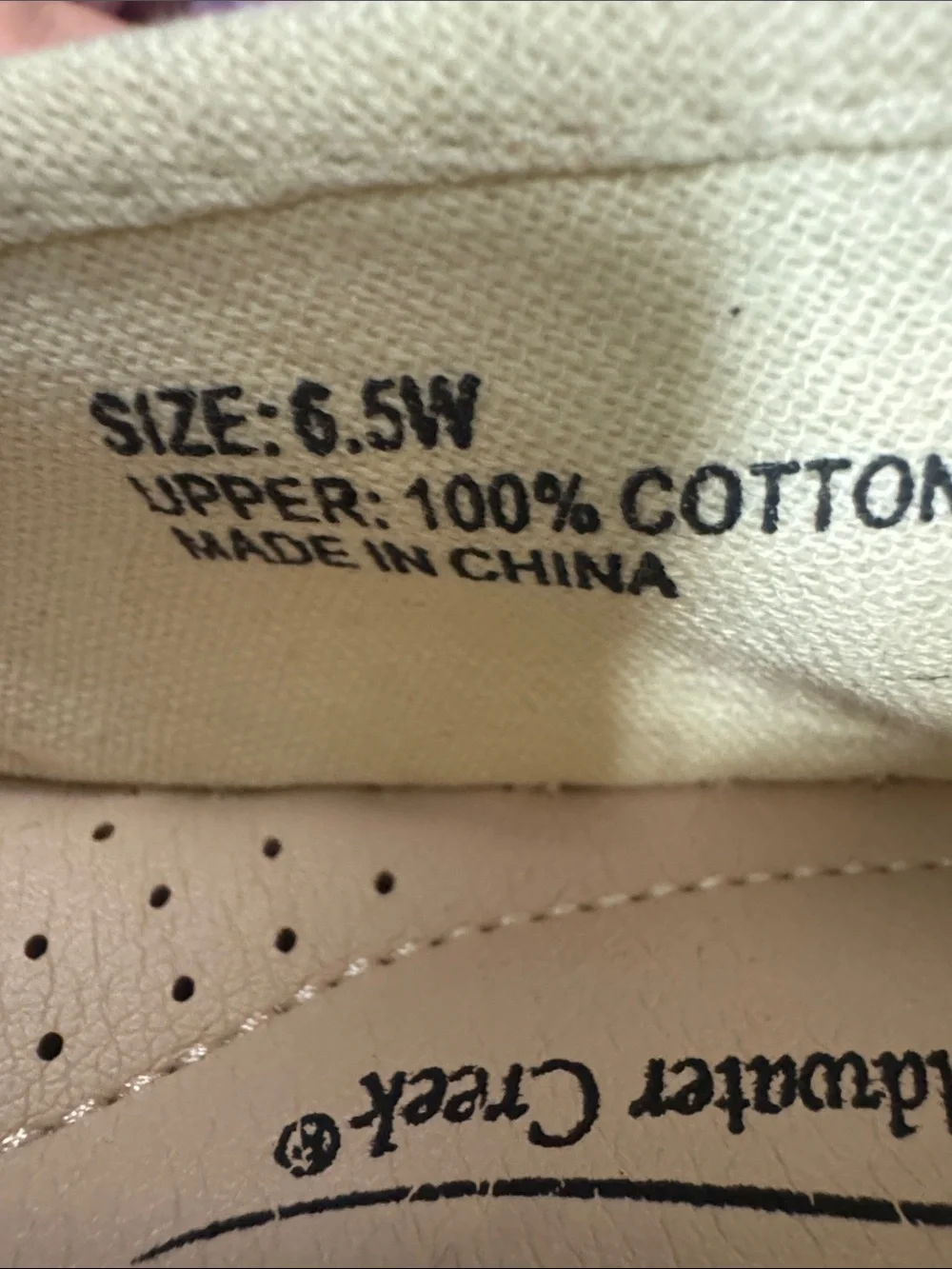 NIB Coldwater Creek Beige Espadrilles w/Blue Flower SZ 6.5 Wide RUN LARGER